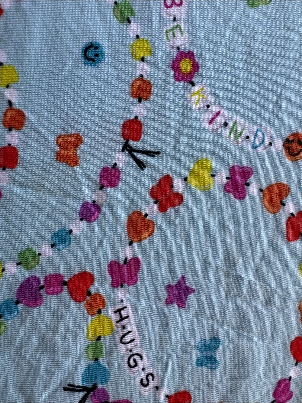 Little Sleepies Light Blue Blanket/swaddle with Multicolor Hearts & Stars